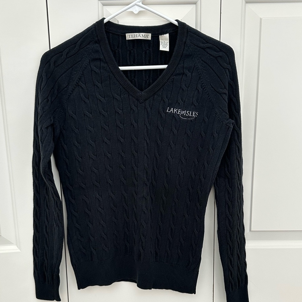 TEHAMA Black V-Neck Ladies Sweater